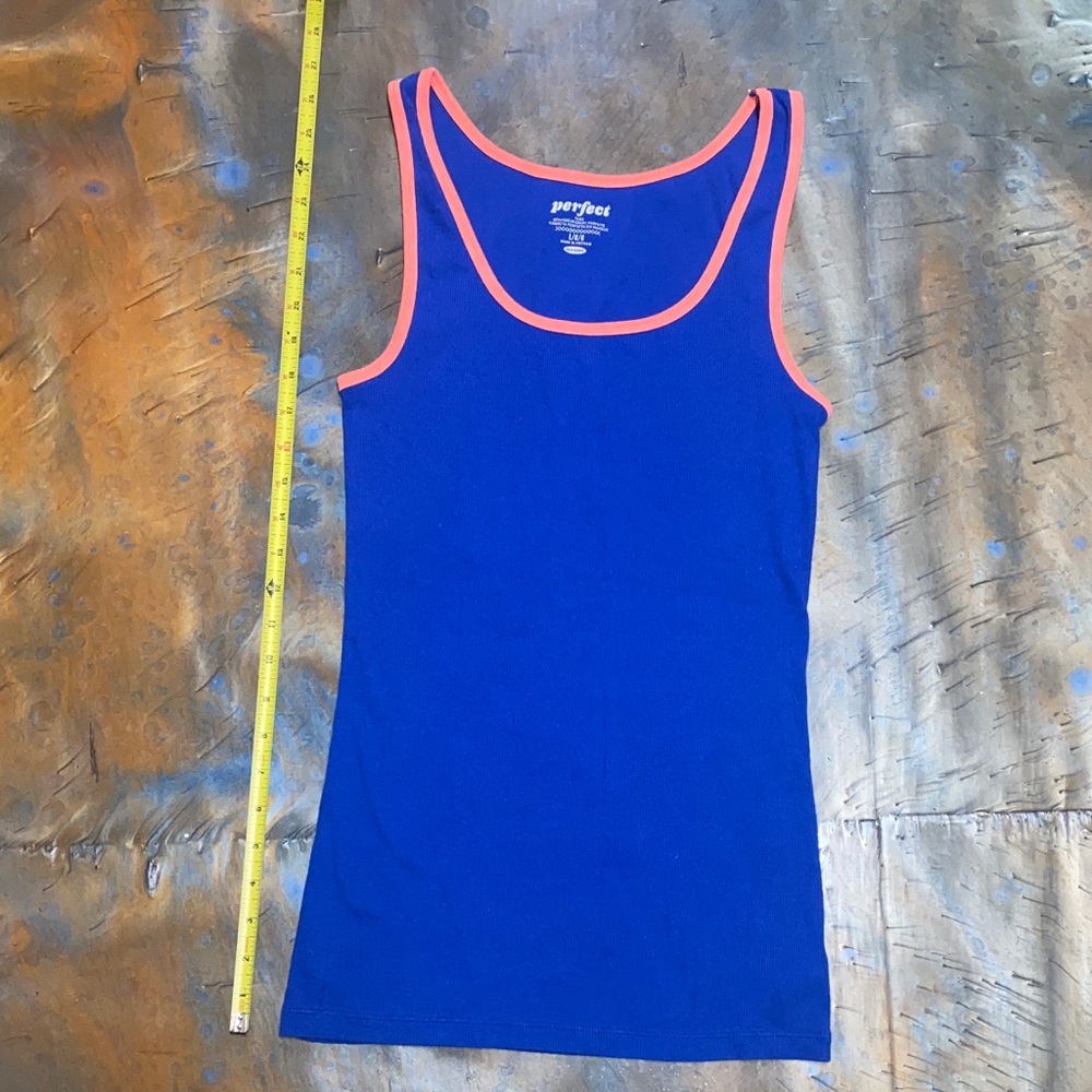 Old Navy Blue Tank Top with Orange Trim